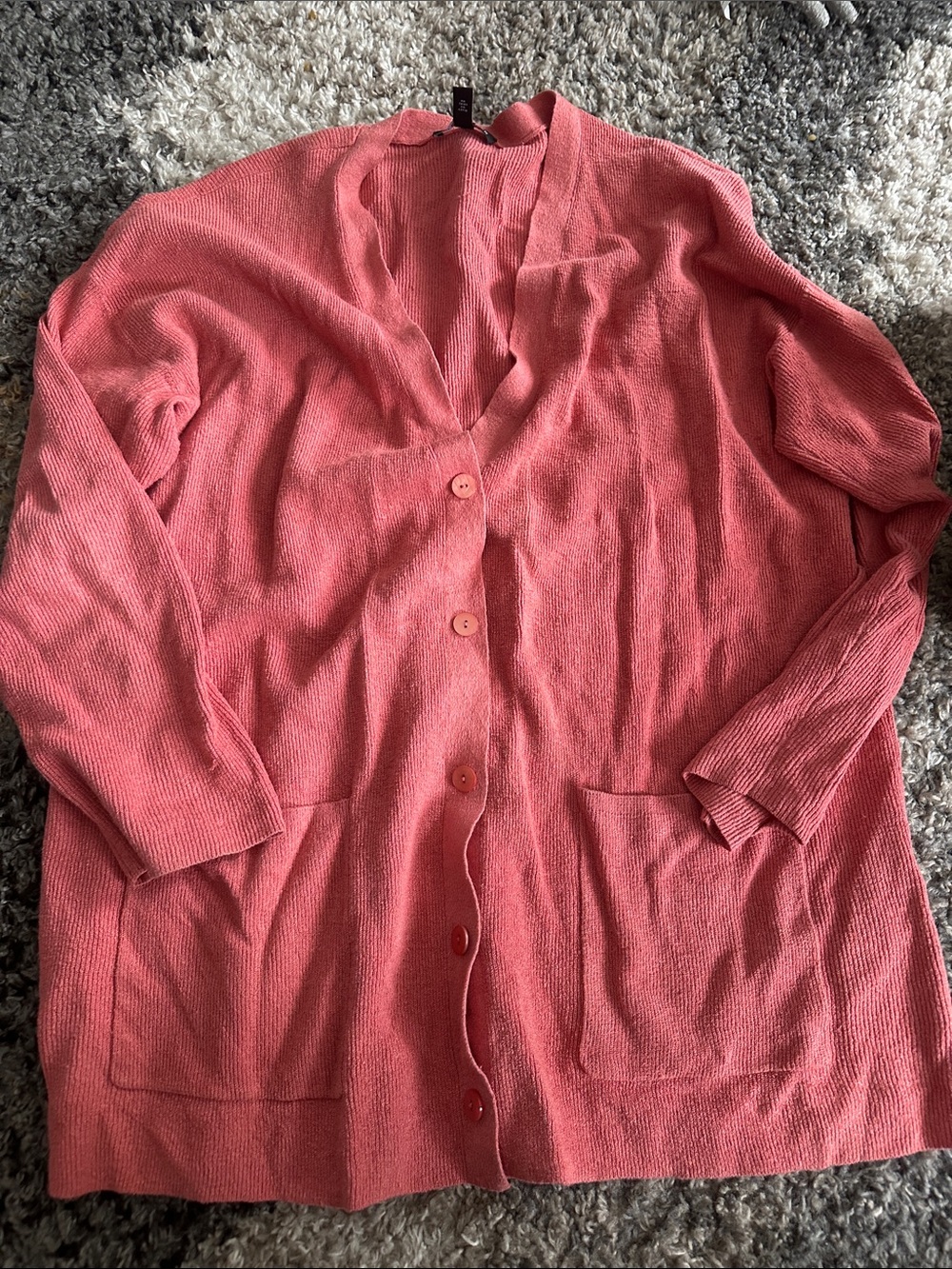 Eileen Fisher Coral Button-Front Cardigan